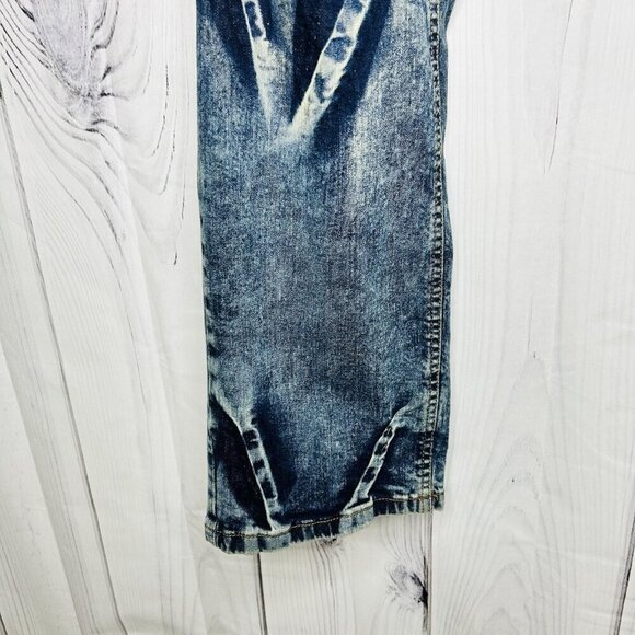 Evolution by Design Jeans Men 46x33 Acid Wash Blue Baggy Hip Hop Distressed Y2k - Picture 6 of 15